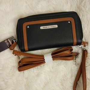 NEW Leather Stone Mountain crossbody purse / clutch / wallet